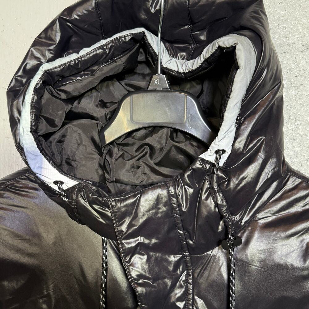 Guess Men's LOGO arm Hooded Puffer Coat - Black Xlarge $225 - Picture 5 of 9